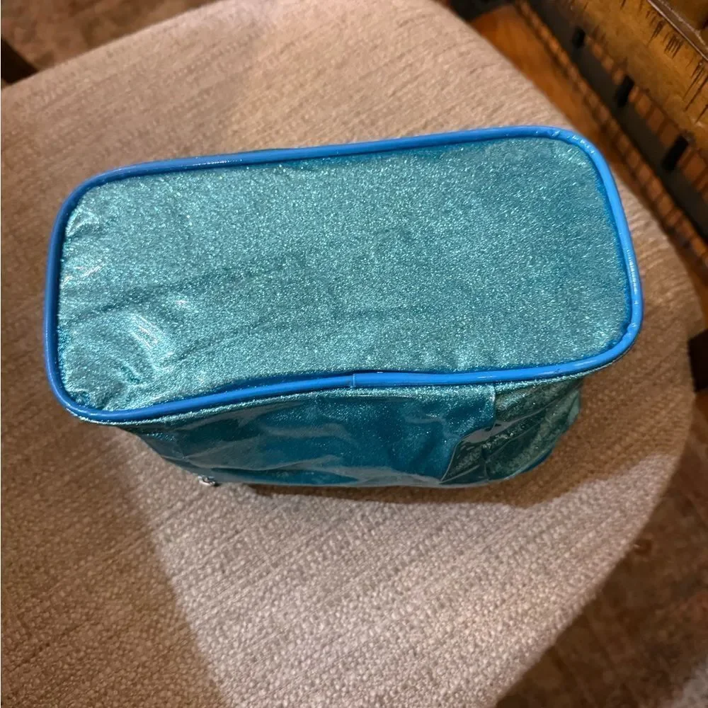 Elsa blue glitter cosmetic bag